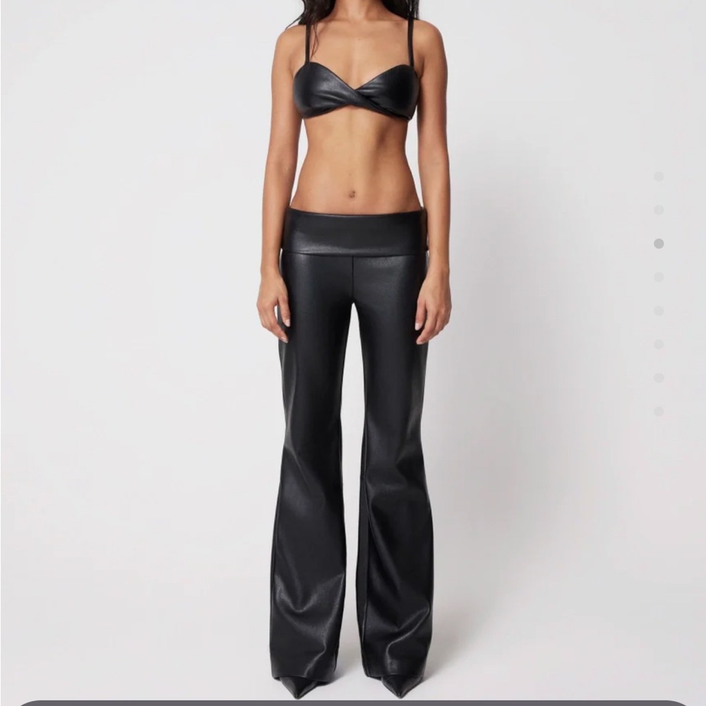 KHY Faux leather low rise foldover pant -NWT